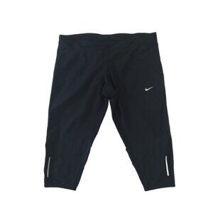 Nike Dri-Fit Black Drawstring Capri Length Running Legging Pants Women's XL